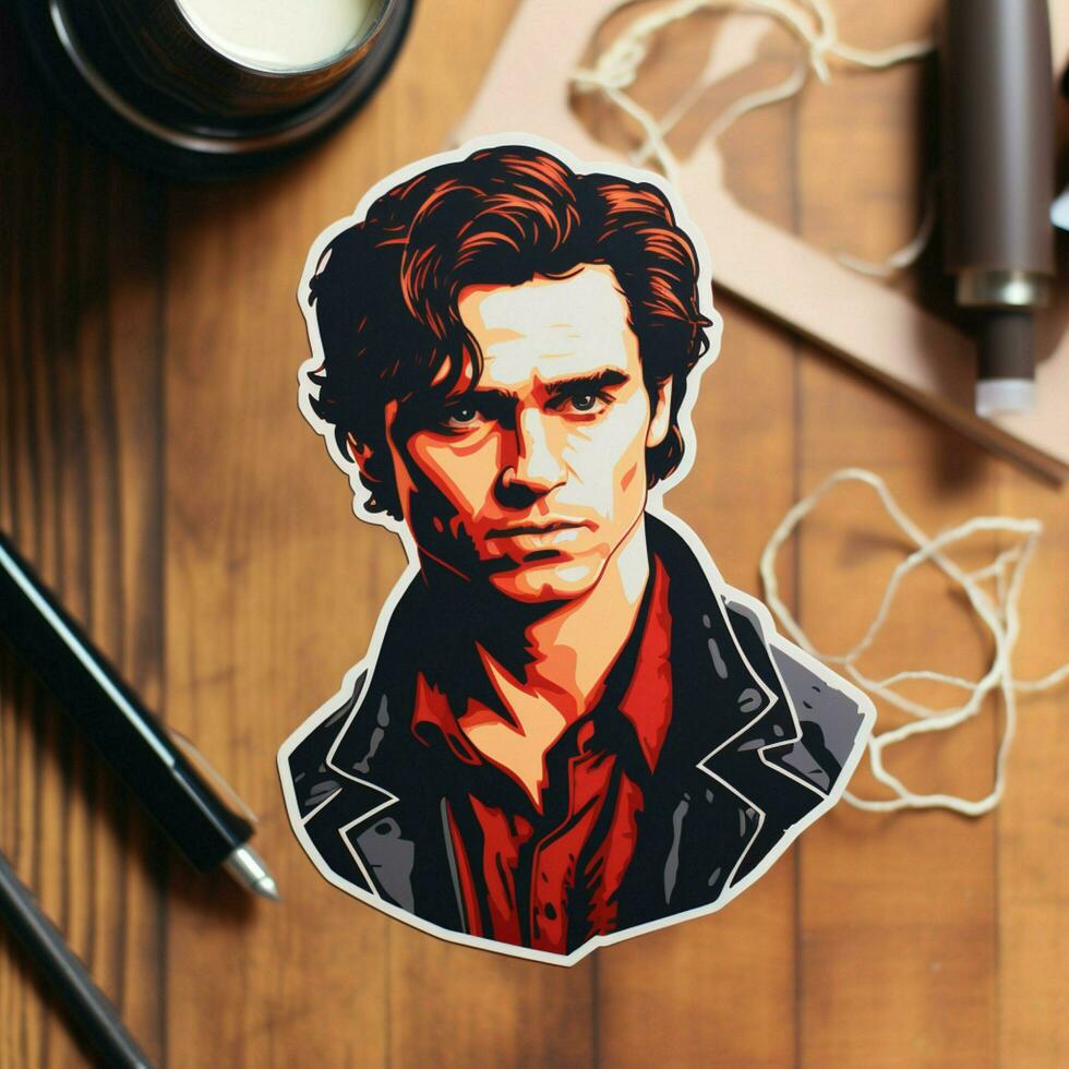 Craft a sticker inspired by a specific genre of film photo