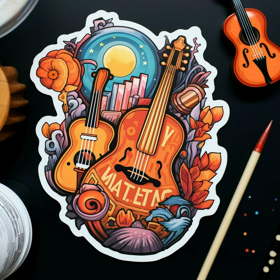 Craft a sticker inspired by a specific genre of music photo