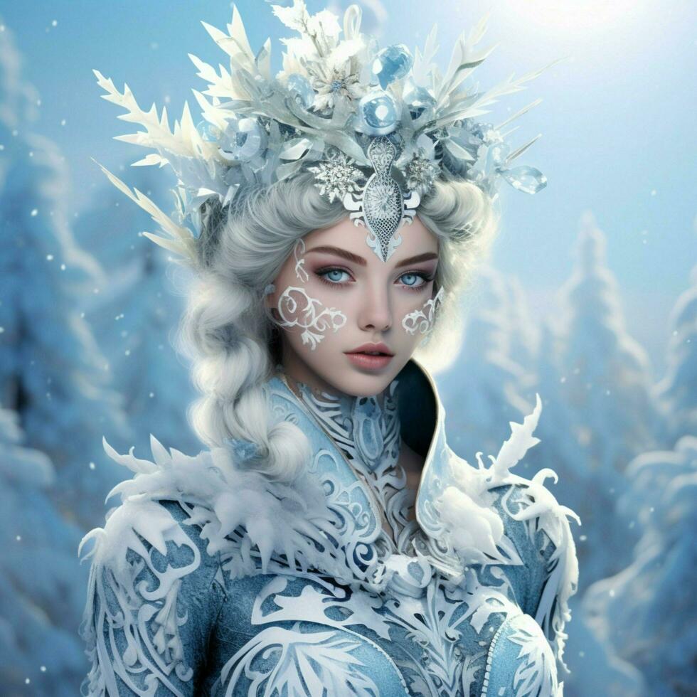 Create a 3D avatar that embodies the essence of winter wit photo