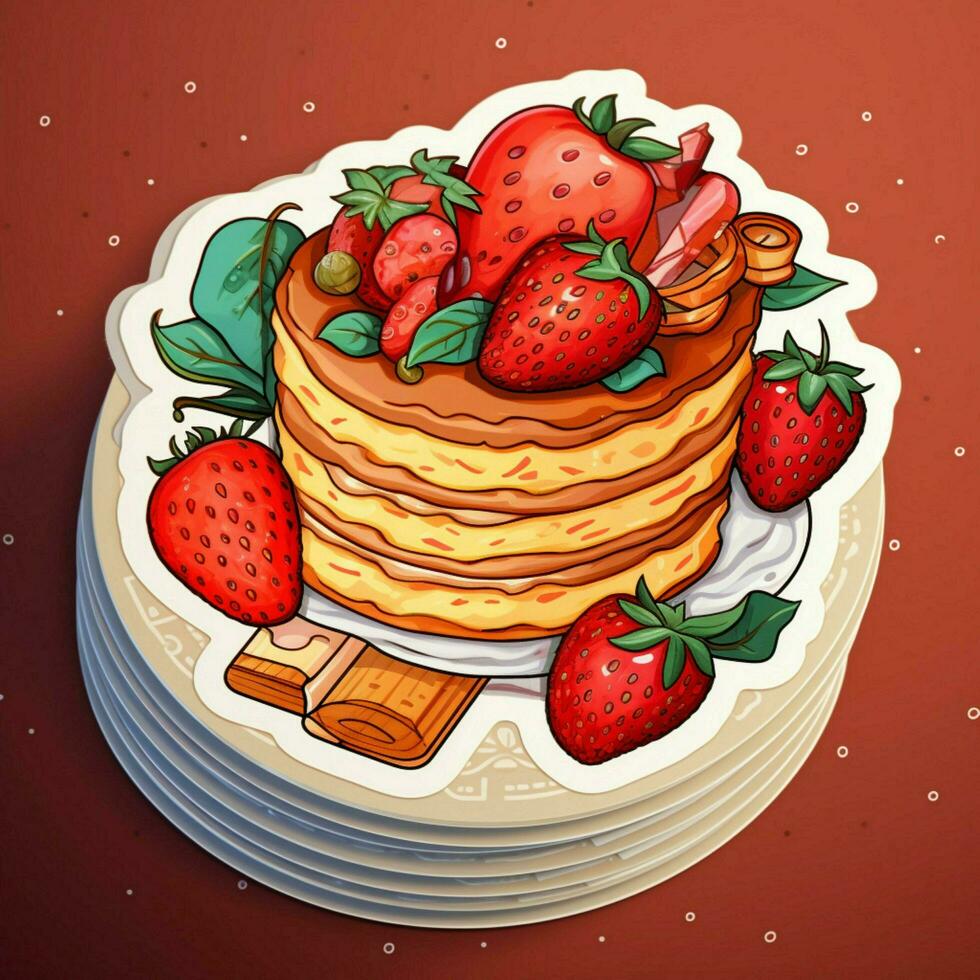 Create a sticker featuring a delightful food illustration photo