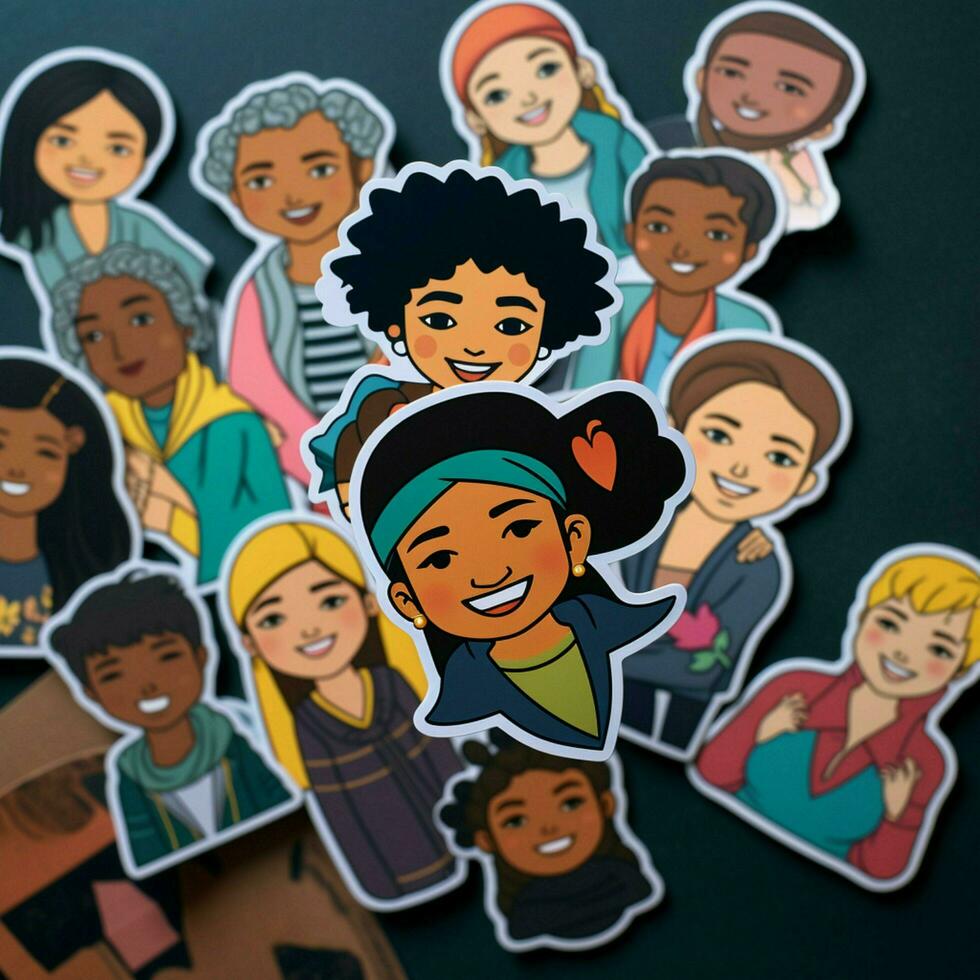 Create a sticker that celebrates diversity and inclusivity photo