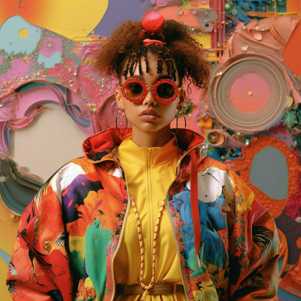 Create an artwork that reflects the Y2K fashion trends and photo