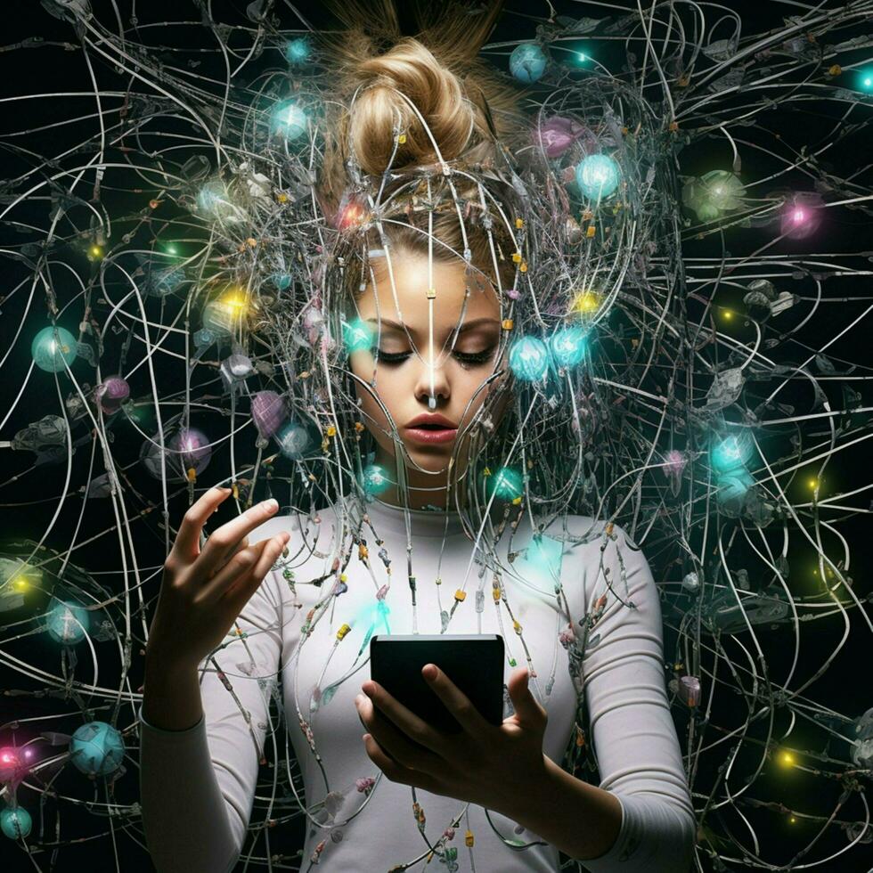 Create an artwork that reflects the interconnectedness of photo