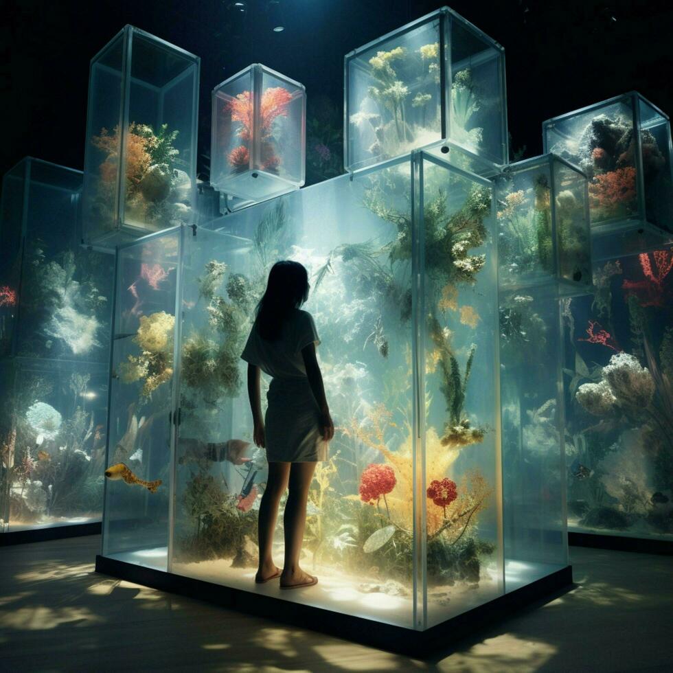 Create an installation that immerses viewers in the experi photo