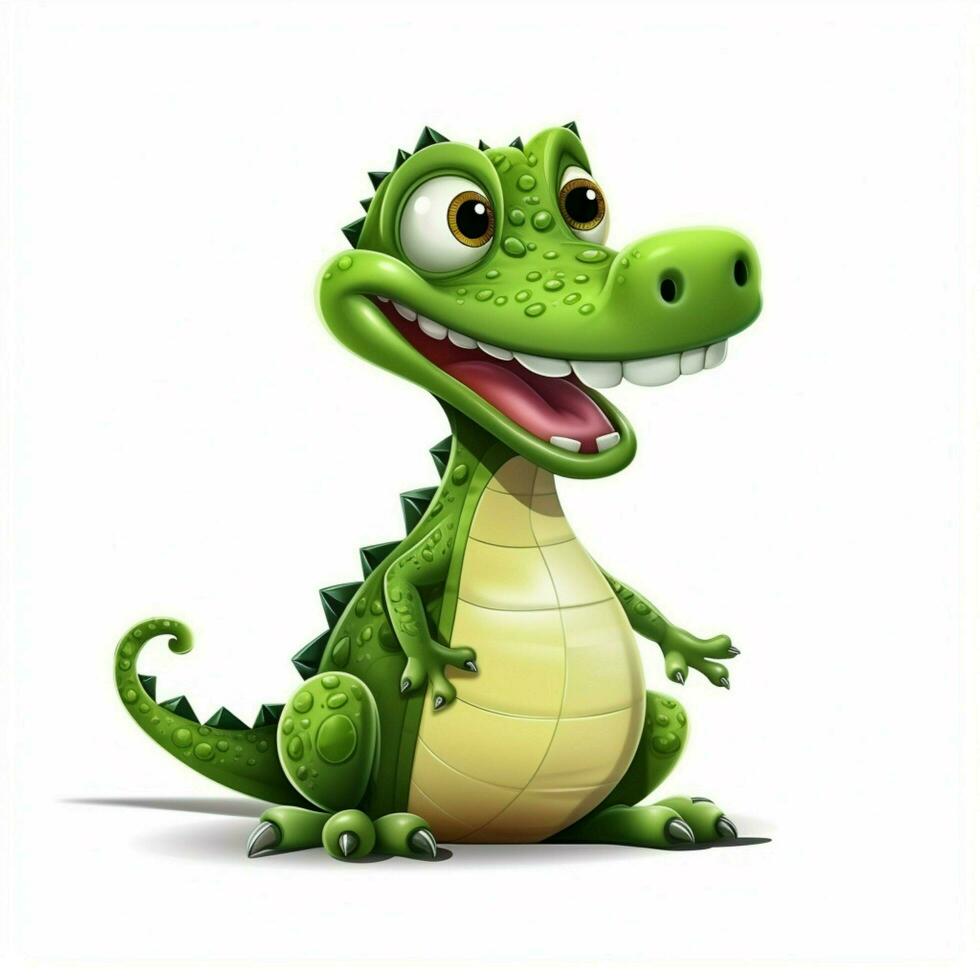 Crocodile 2d cartoon vector illustration on white backgrou photo