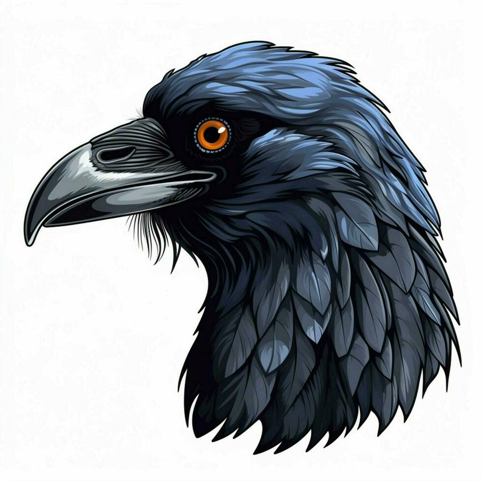 Crow 2d cartoon vector illustration on white background hi photo