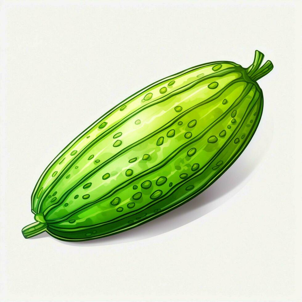 Cucamelon 2d cartoon illustraton on white background high photo