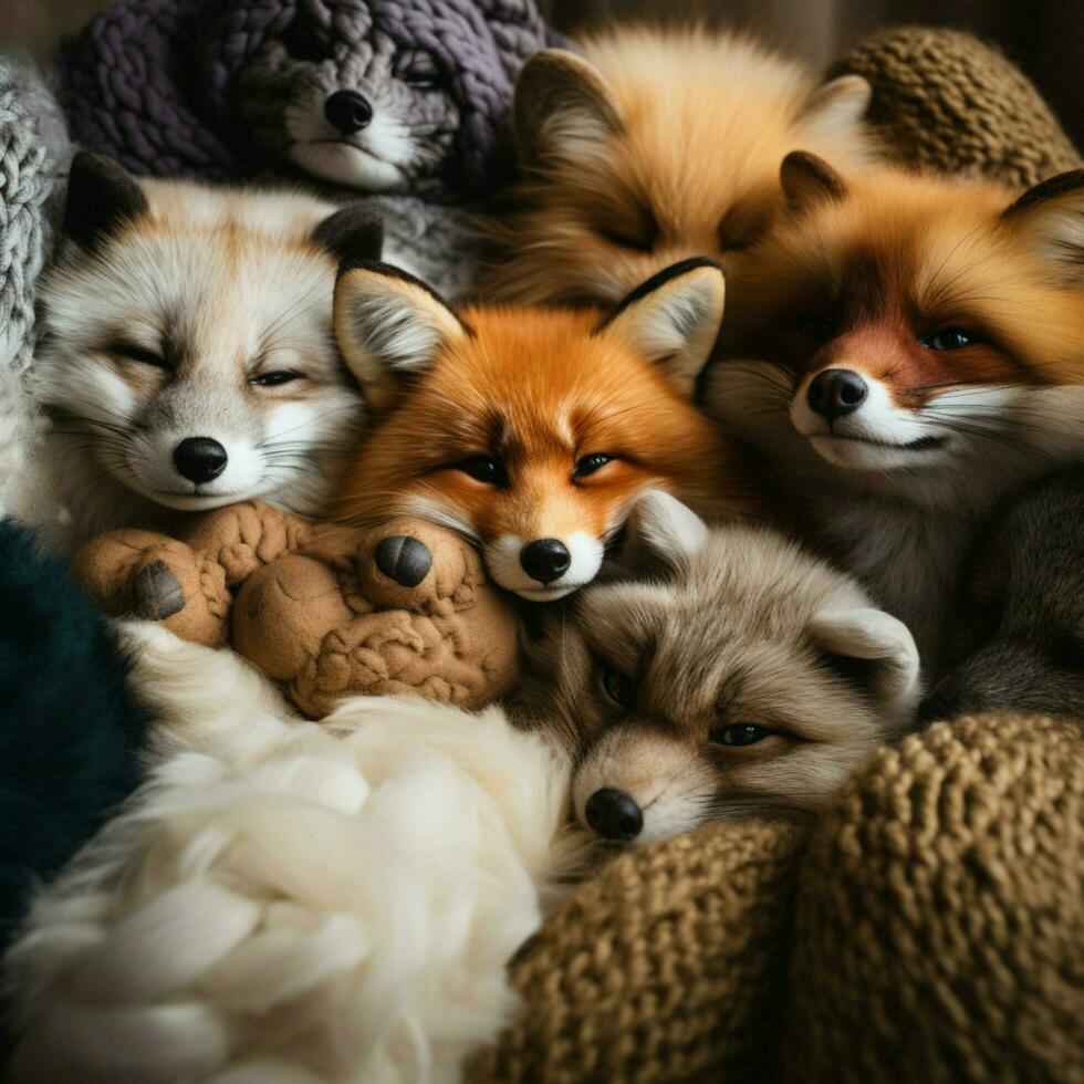 Cuddly creatures with soft fur begging for cuddle sessions photo