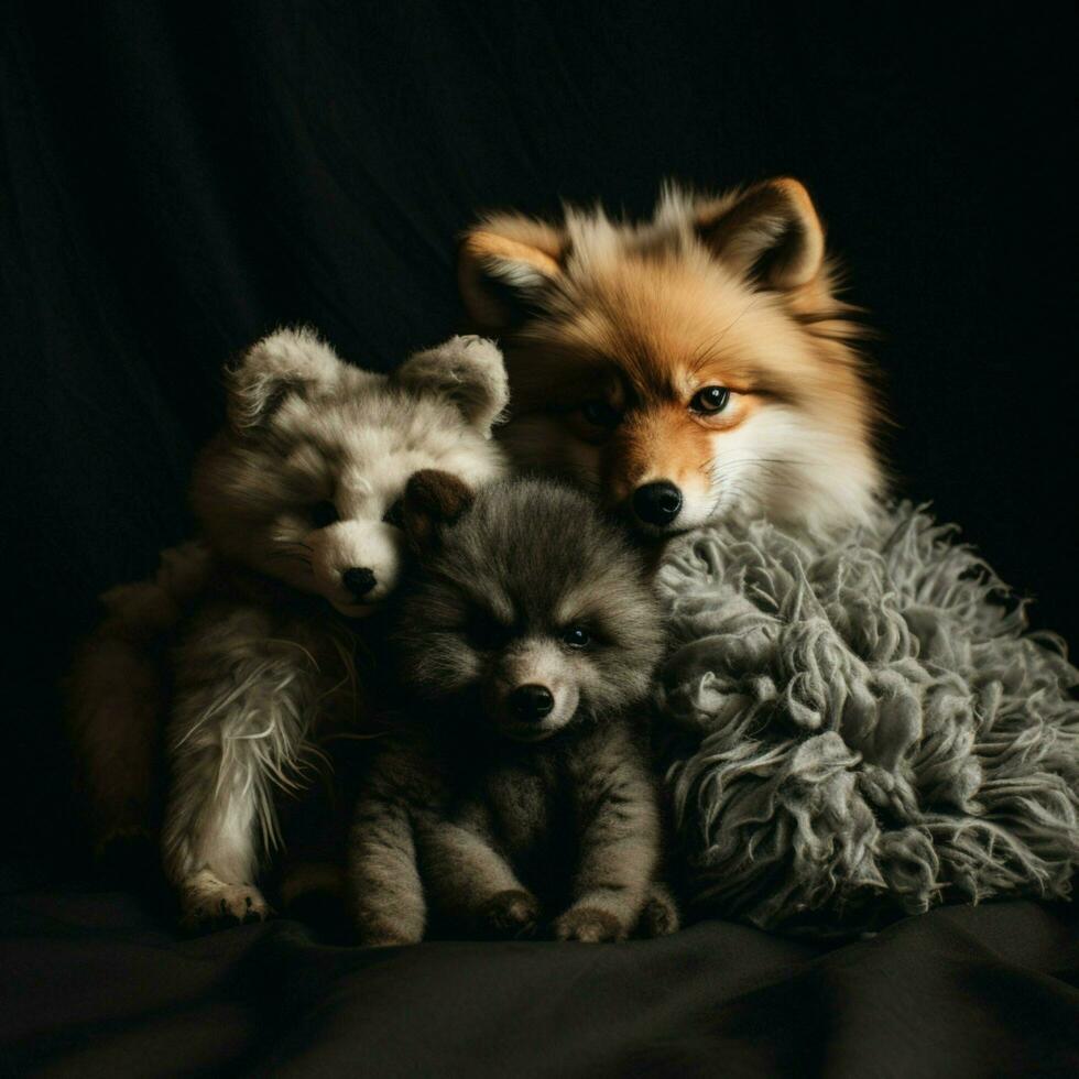 Cuddly creatures with soft fur begging for cuddle sessions photo