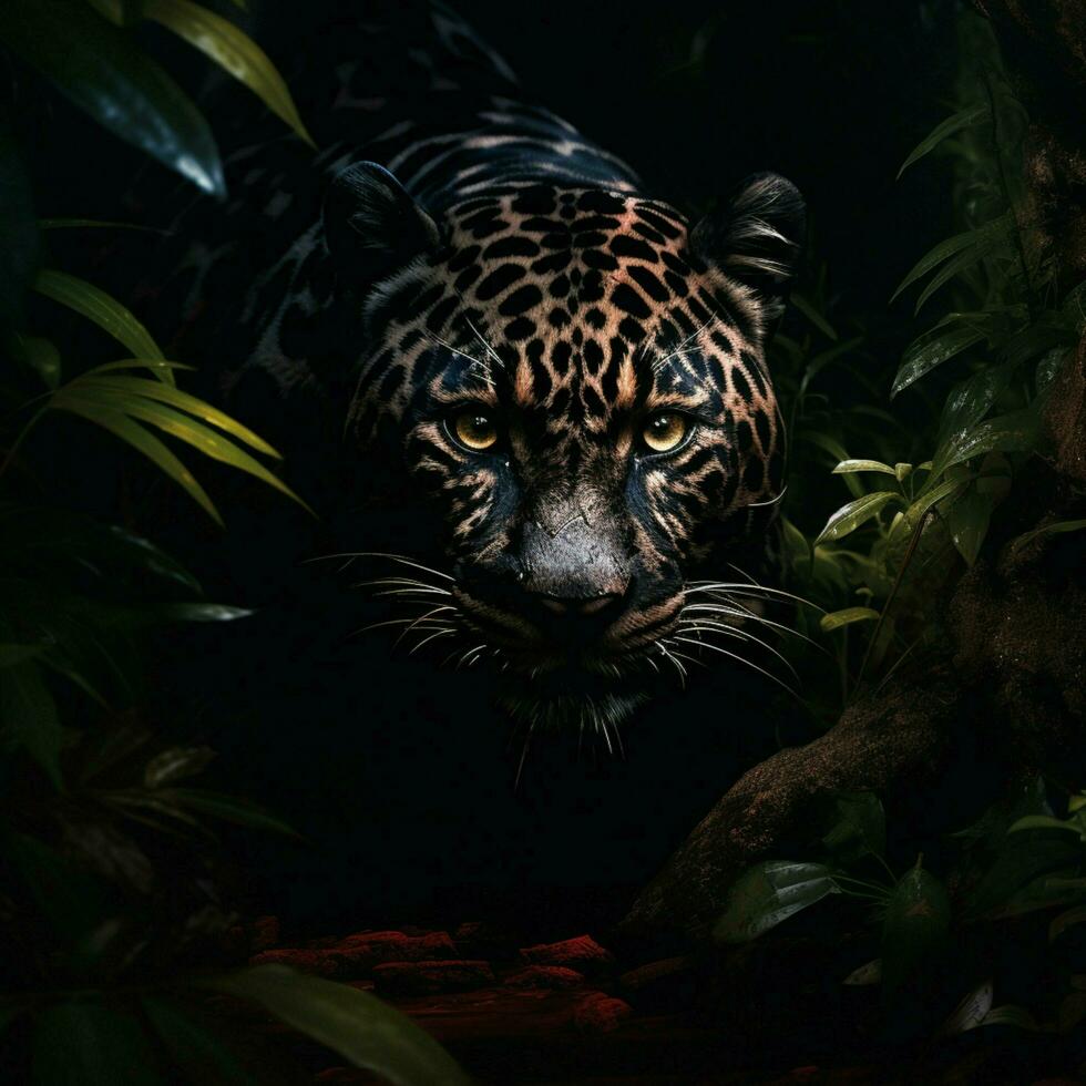 Cunning predator lurking in the shadows photo