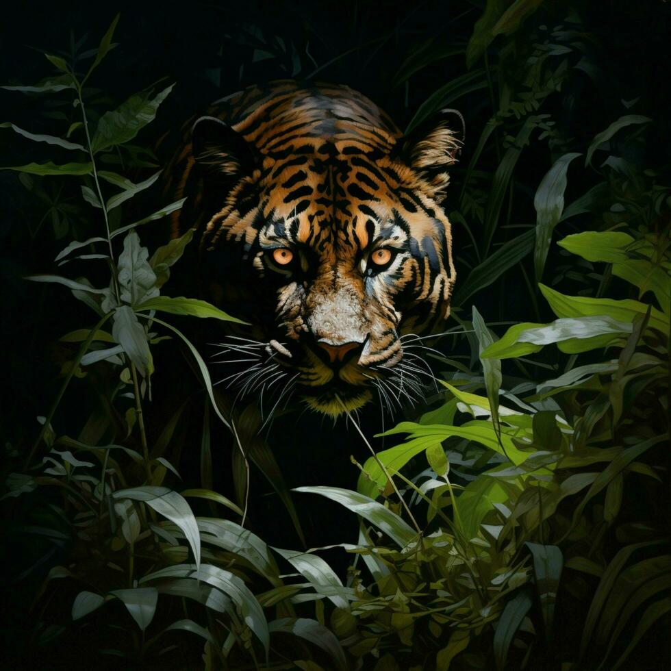 Cunning predator lurking in the shadows photo