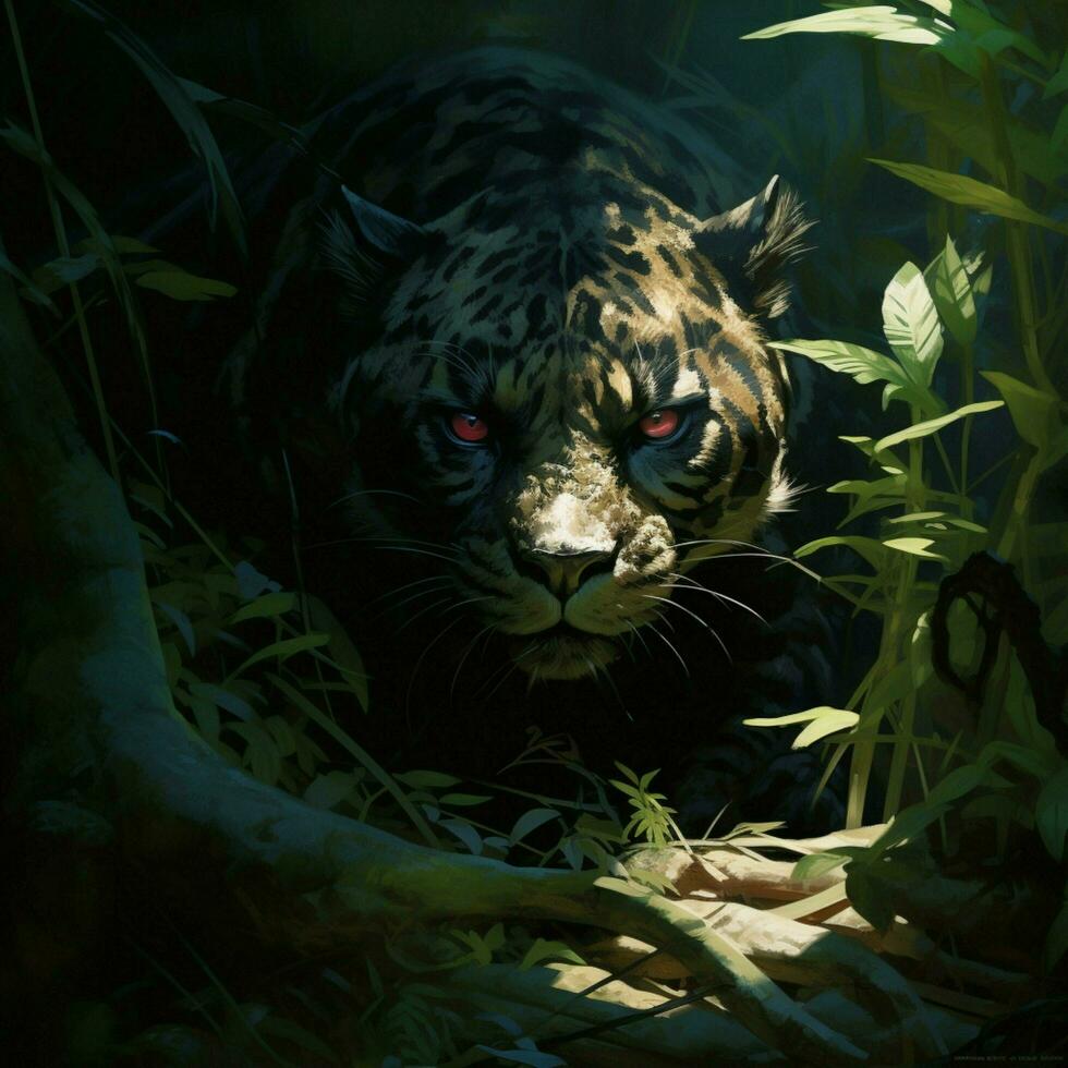 Cunning predator lurking in the shadows photo