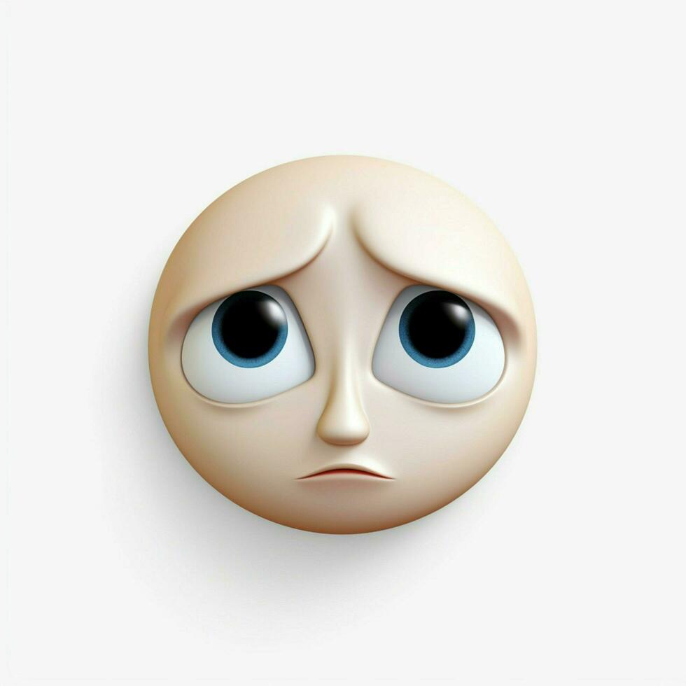Crying Face emoji on white background high quality 4k hdr photo