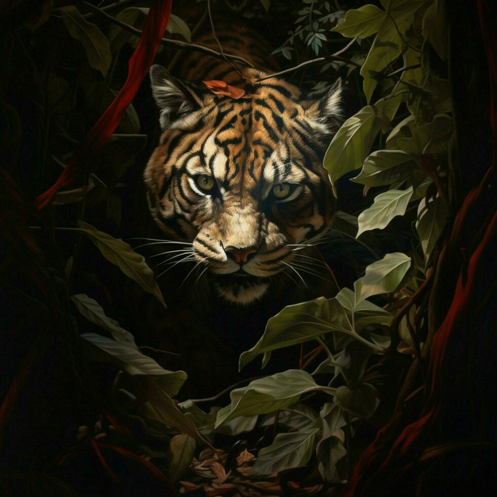 Cunning predator lurking in the shadows photo