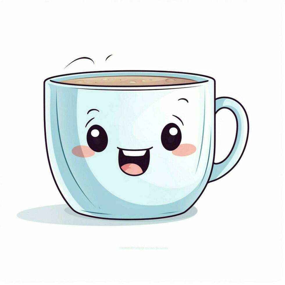 taza 2d dibujos animados vector ilustración en blanco antecedentes hig foto