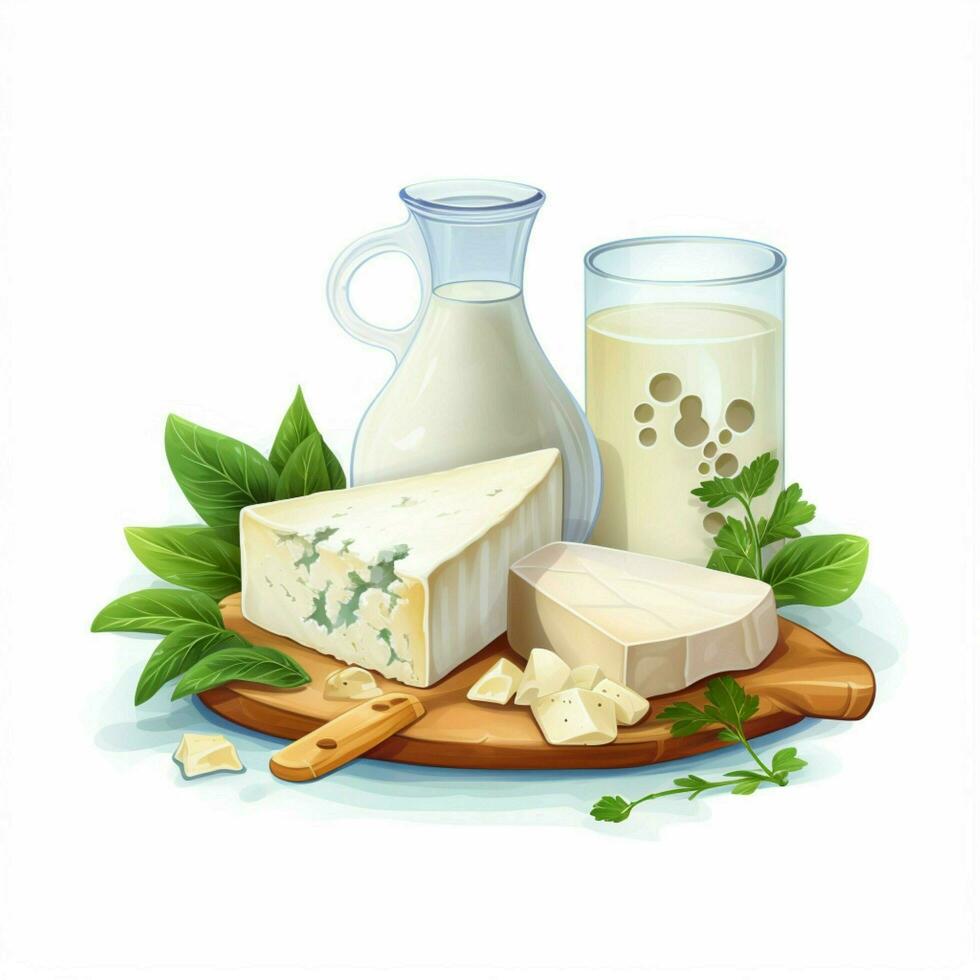 Dairy 2d vector illustration cartoon in white background h photo