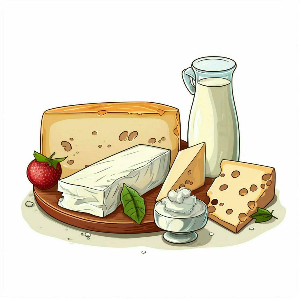 Dairy 2d vector illustration cartoon in white background h photo