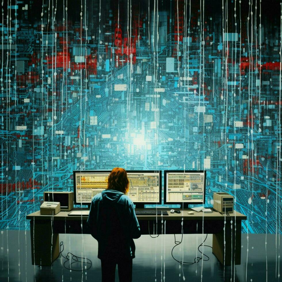 Data corruption mesmerizingly rearranging visual elements photo