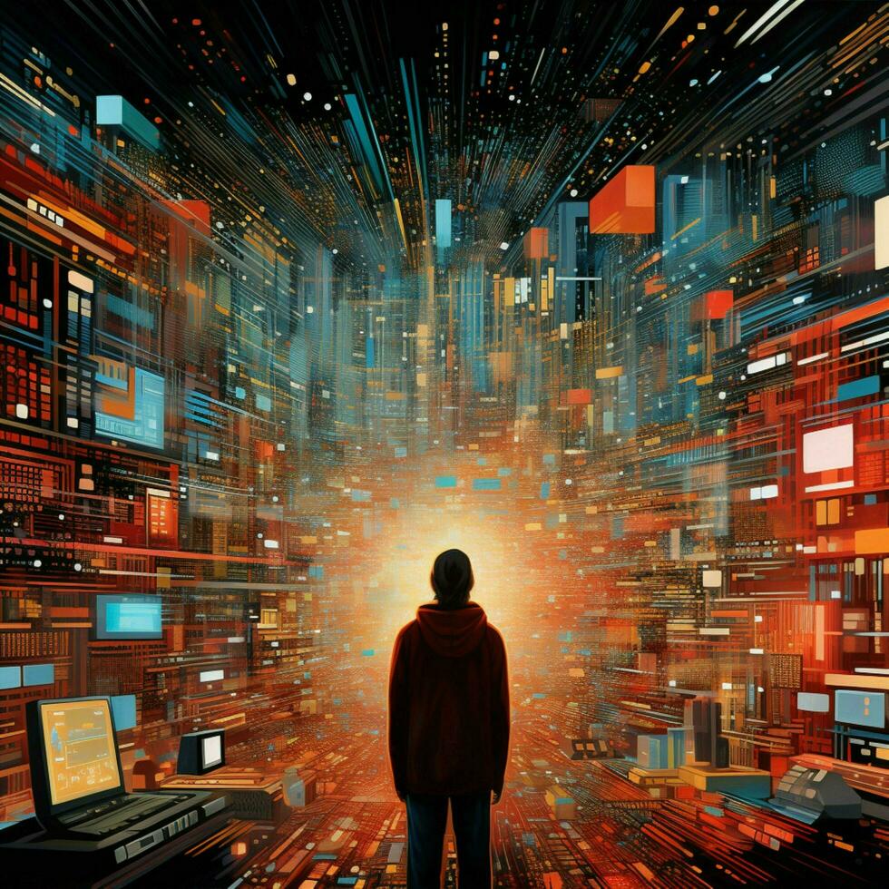 Data corruption mesmerizingly rearranging visual elements photo