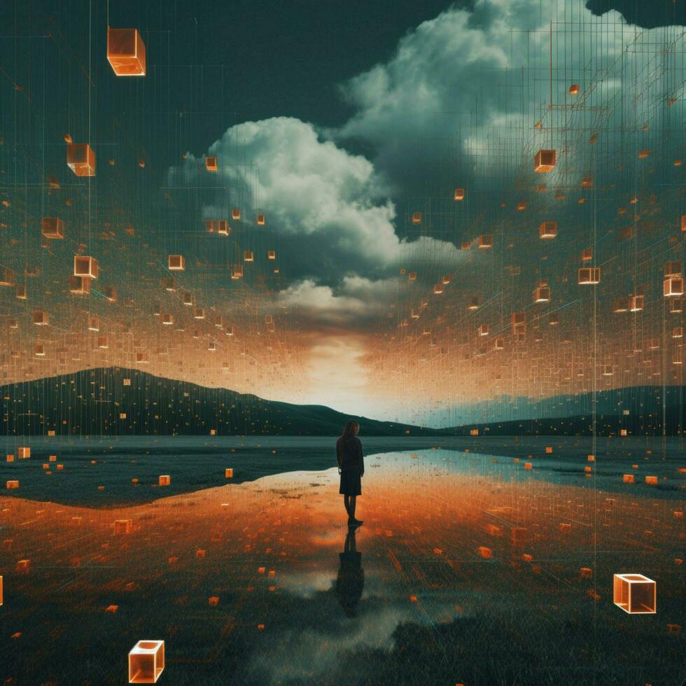 Data decay manifesting as surreal and beautiful imagery photo