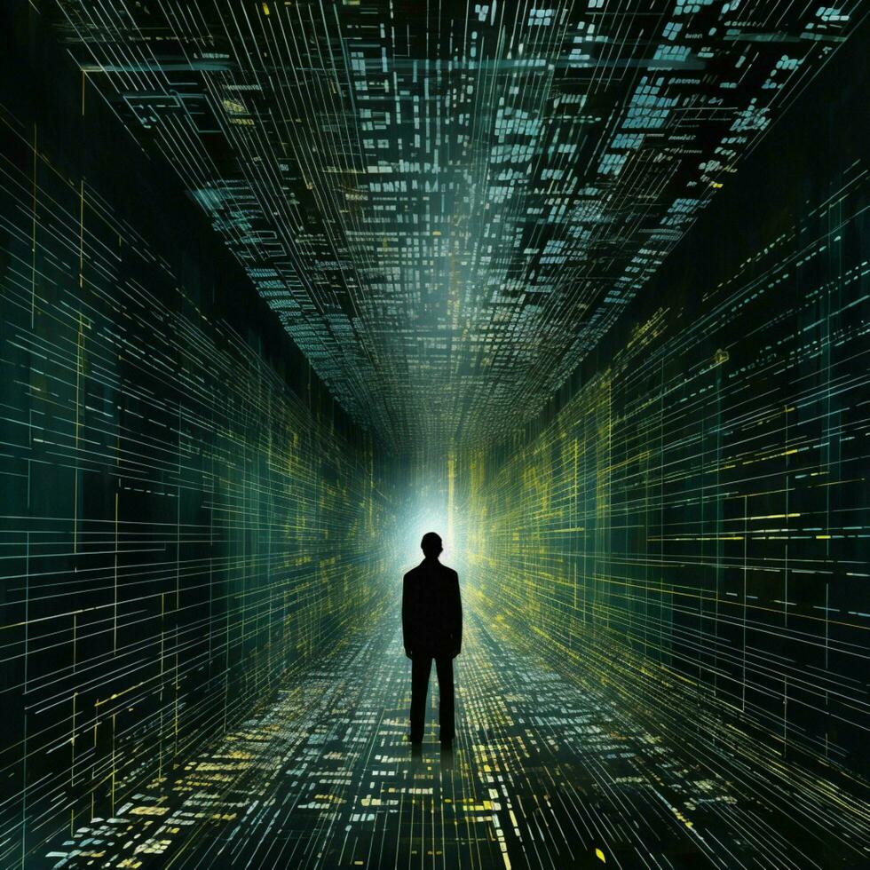 Data corruption mesmerizingly rearranging visual elements photo