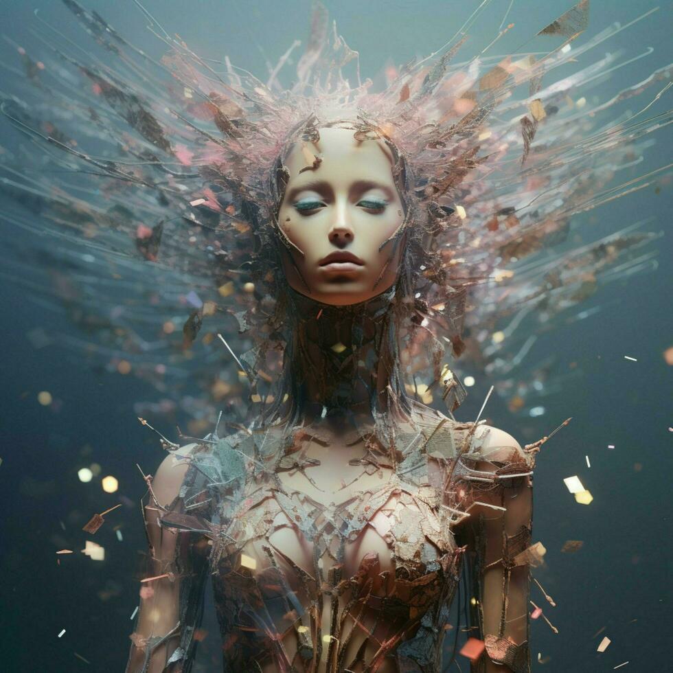 Data loss giving birth to ethereal and fragmented designs photo