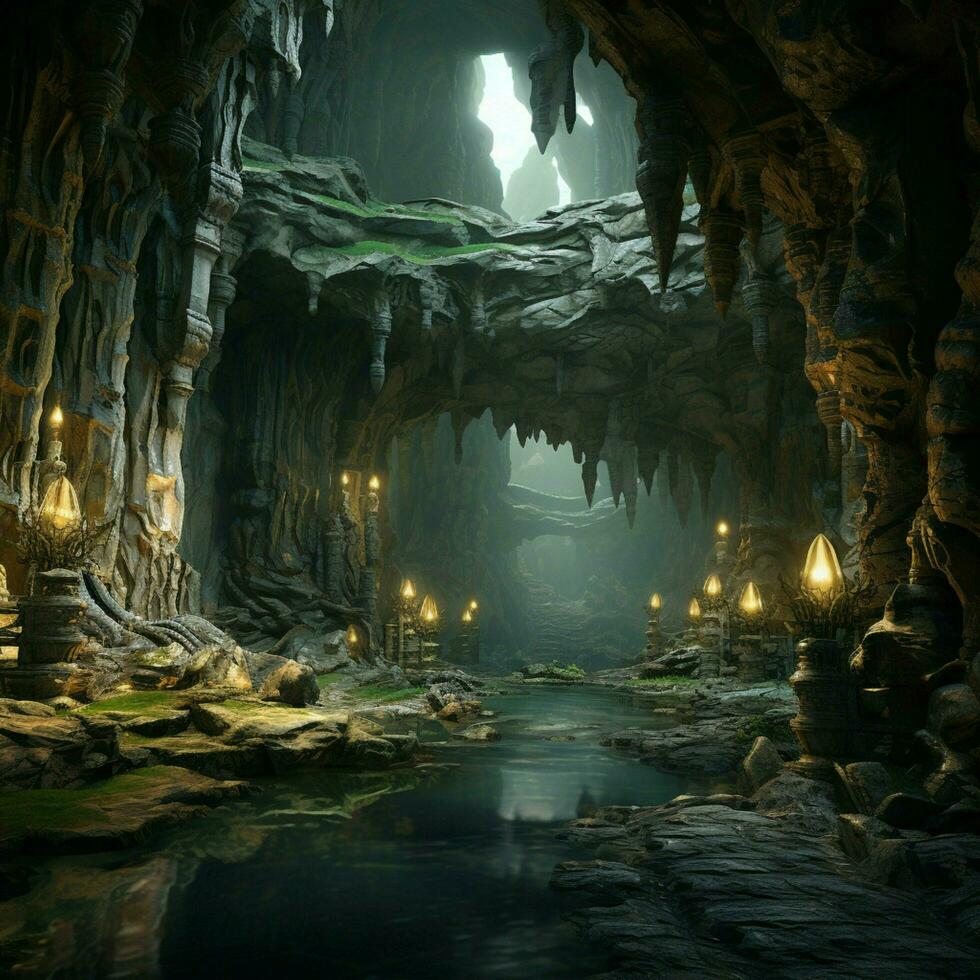 Deceptive caverns high quality ultra hd 8k hdr photo