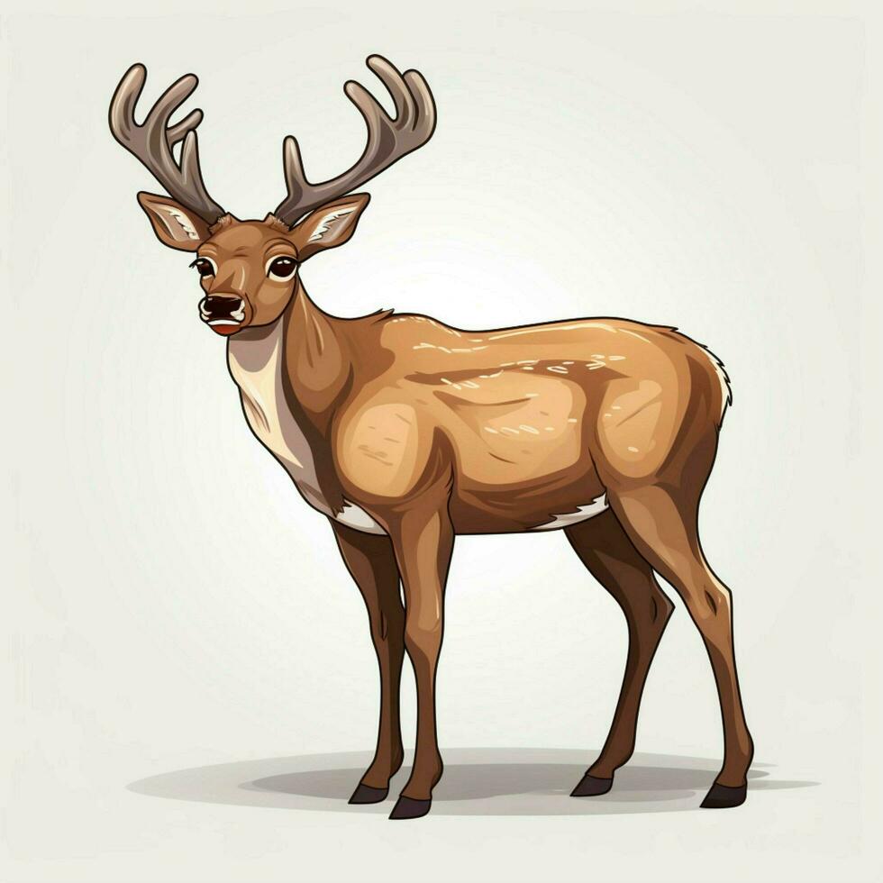 Deer 2d cartoon vector illustration on white background hi photo