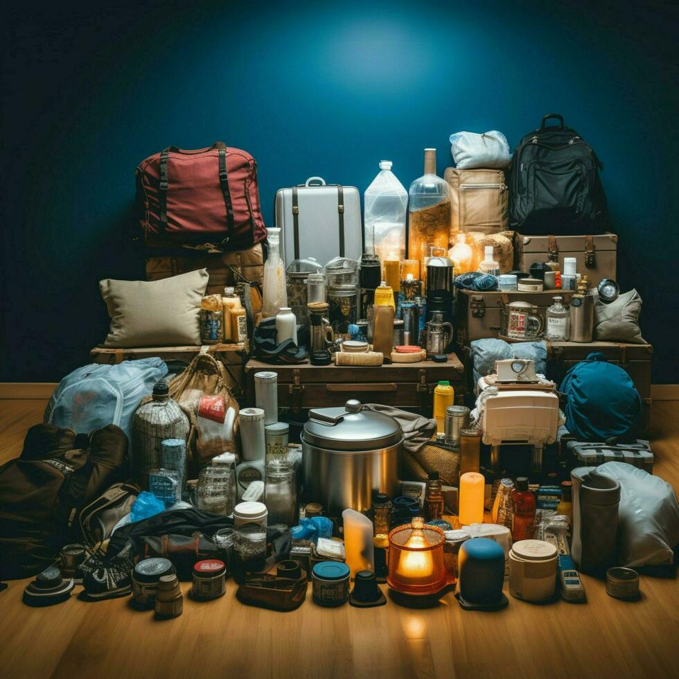 Depict the Y2K preparations at home including stockpiling photo