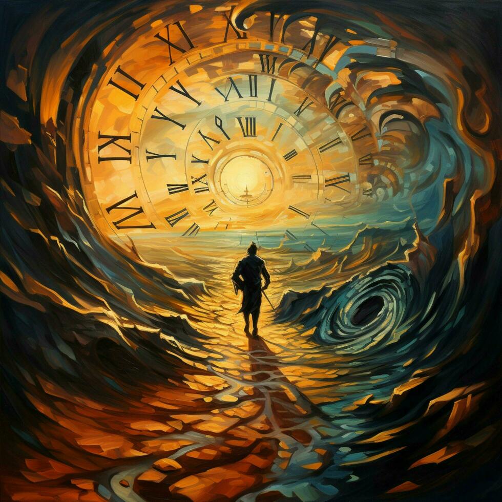 Depict the concept of time and its impact on personal grow photo