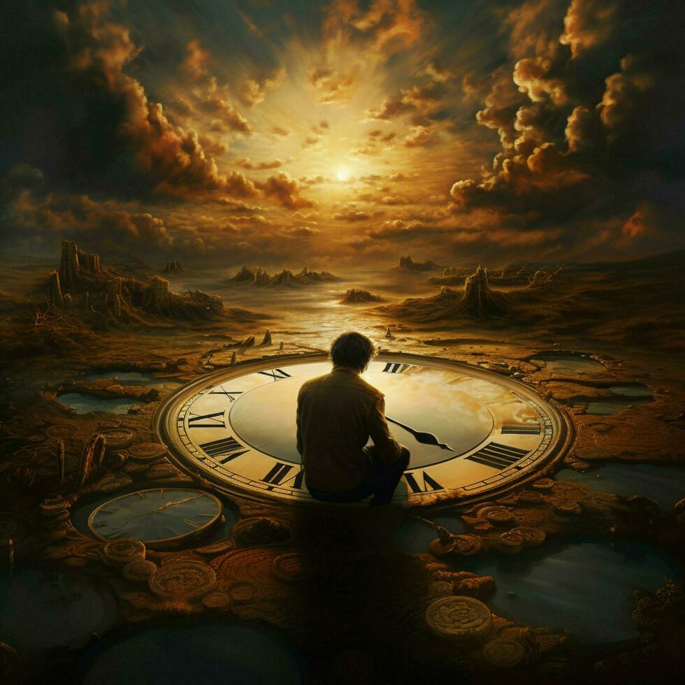Depict the concept of time and its impact on personal grow photo