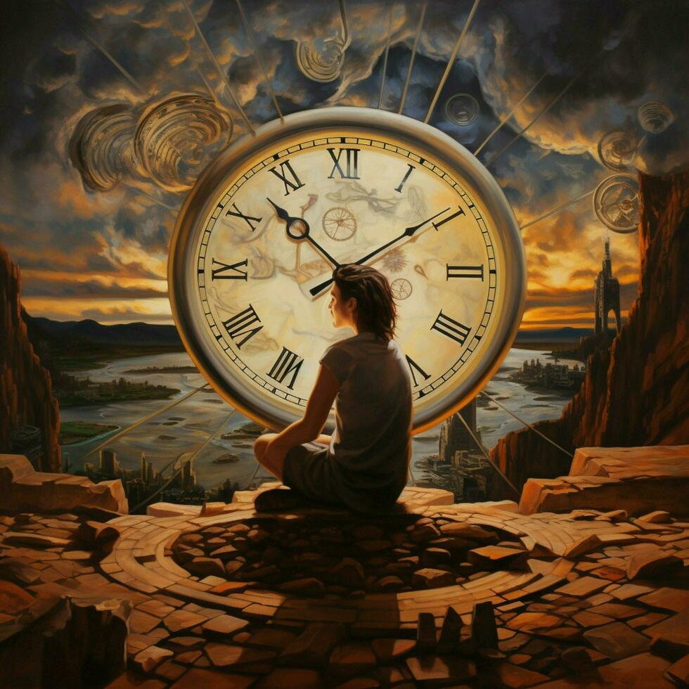Depict the concept of time and its impact on personal grow photo