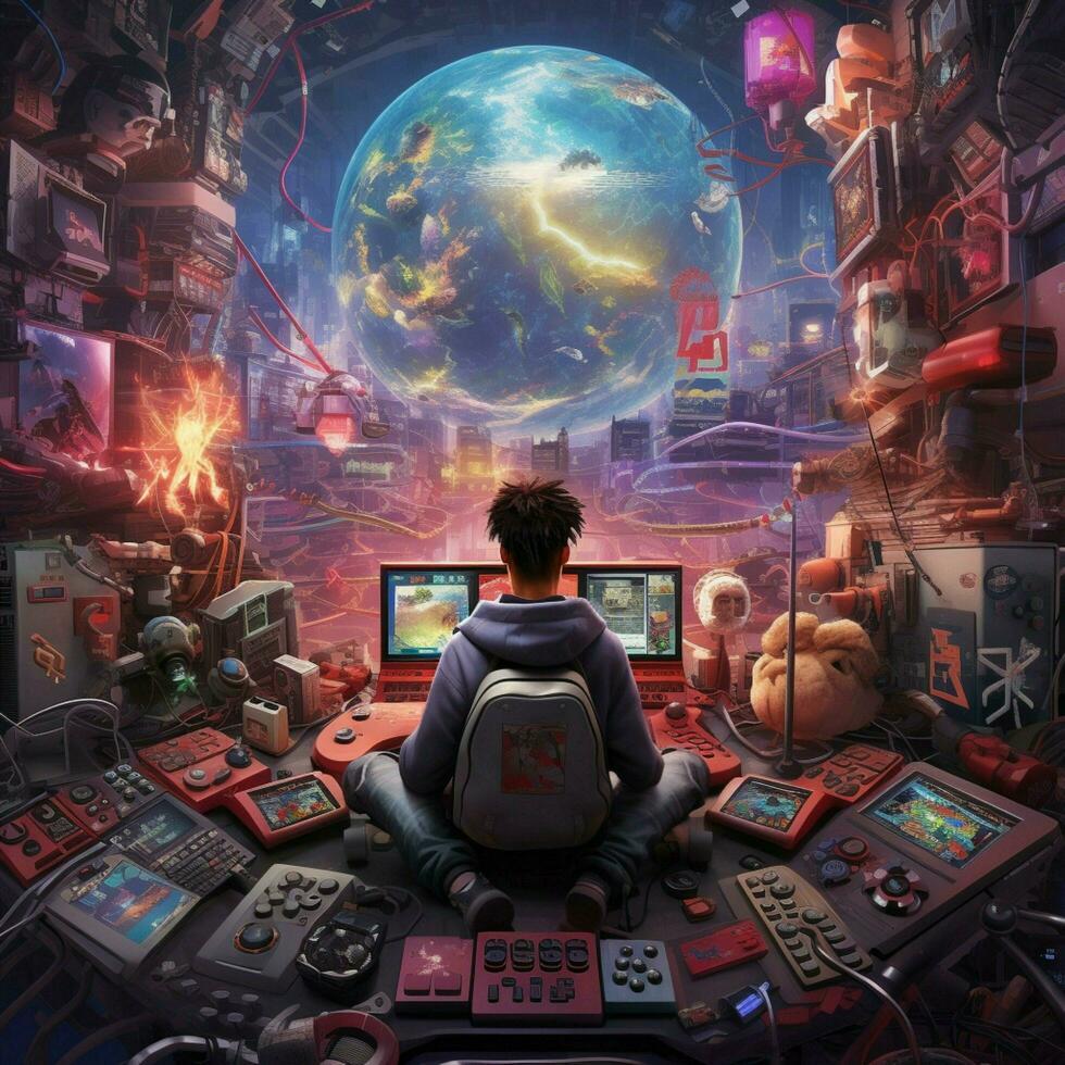 Depict the influence of Y2K on the video game industry and photo