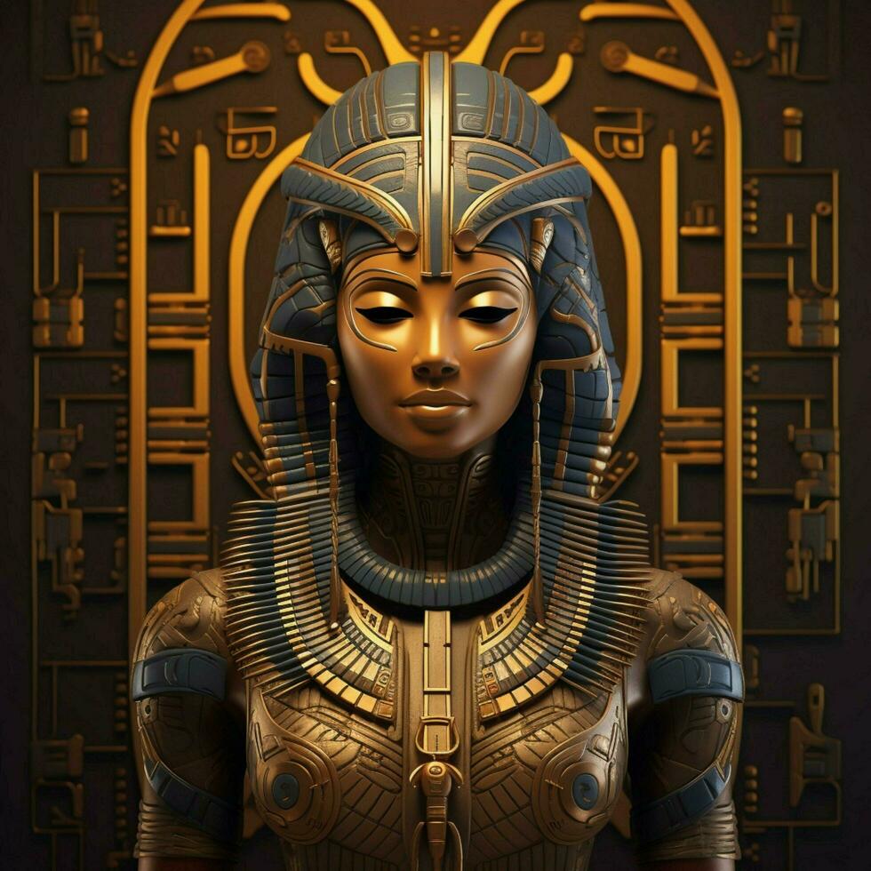 Design a 3D avatar inspired by Egyptian mythology with hie photo