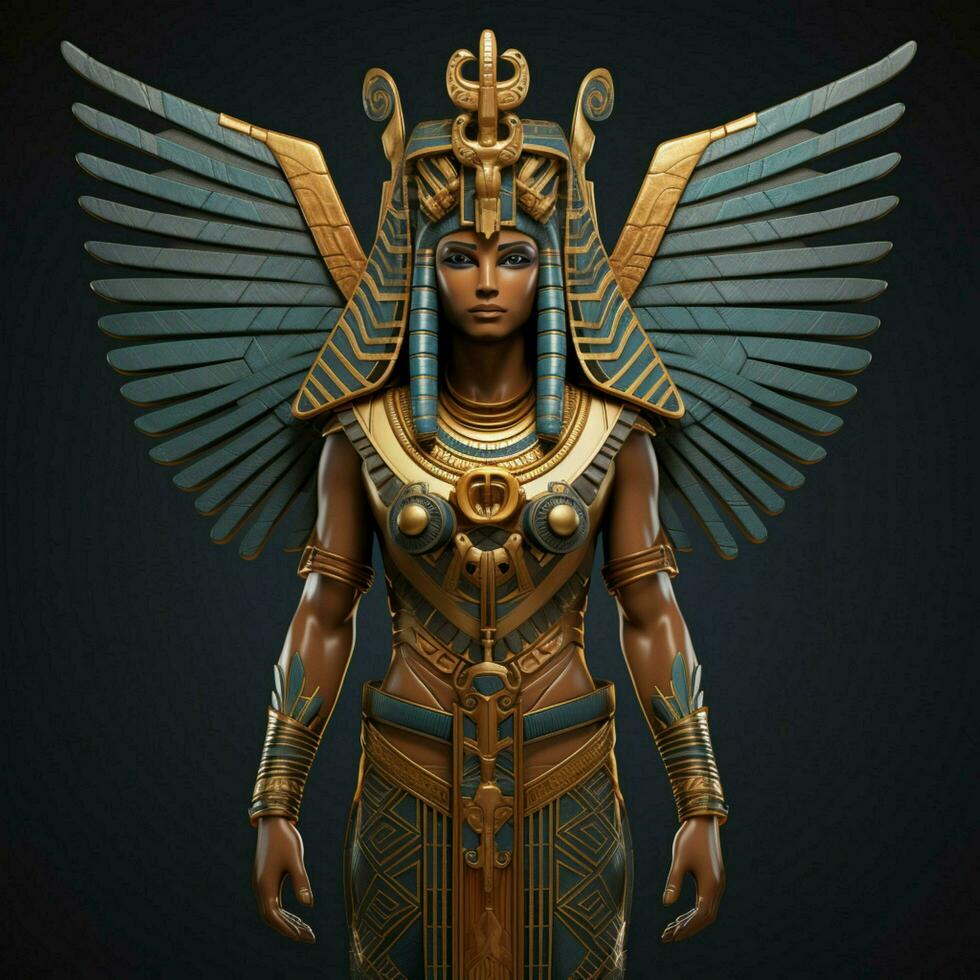 Design a 3D avatar inspired by Egyptian mythology with hie photo