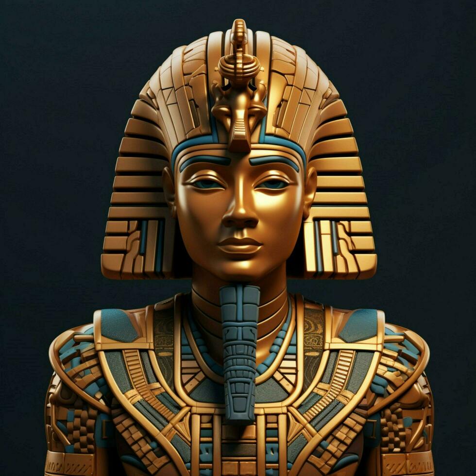 Design a 3D avatar inspired by Egyptian mythology with hie photo