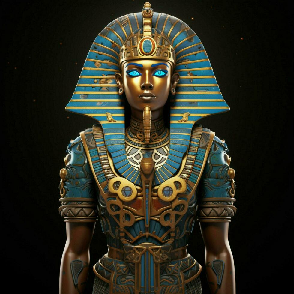 Design a 3D avatar inspired by Egyptian mythology with hie photo