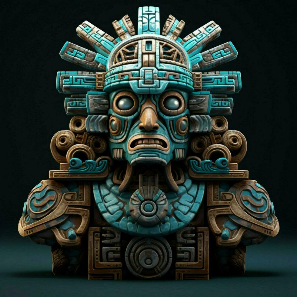 diseño un 3d avatar inspirado por antiguo maya civilización foto