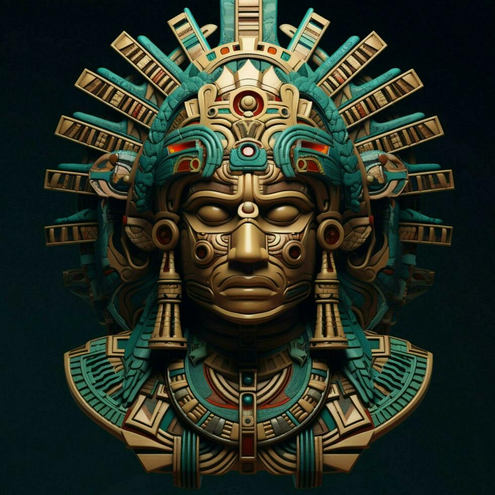 diseño un 3d avatar inspirado por antiguo maya civilización foto