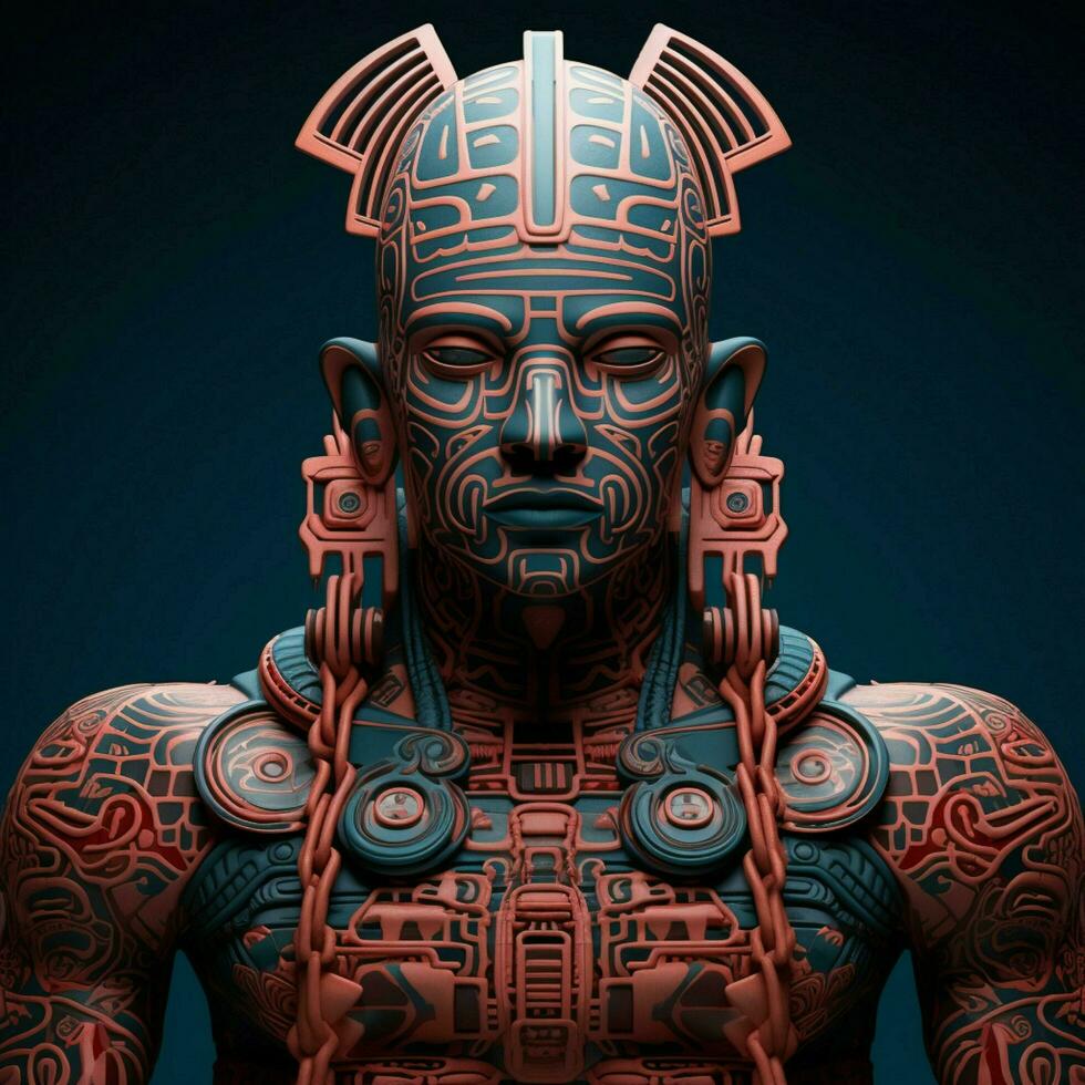Design a 3D avatar inspired by ancient Mayan civilization photo