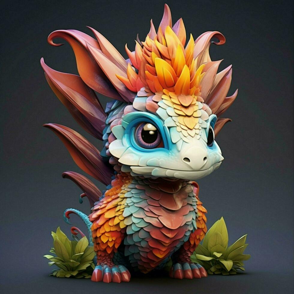 Design a 3D avatar that resembles a fantastical creature b photo