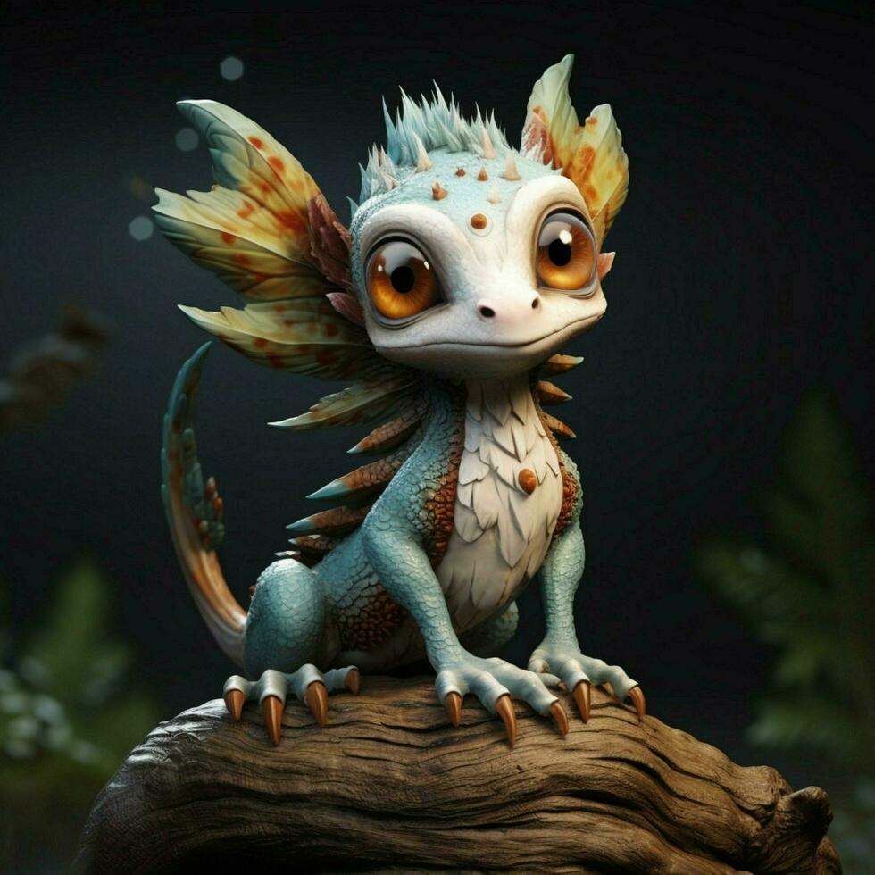 Design a 3D avatar that resembles a fantastical creature b photo