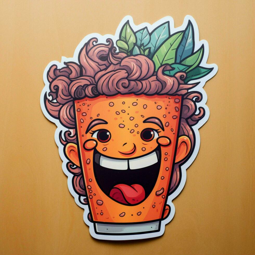 Design a sticker featuring a funny or punny illustration photo