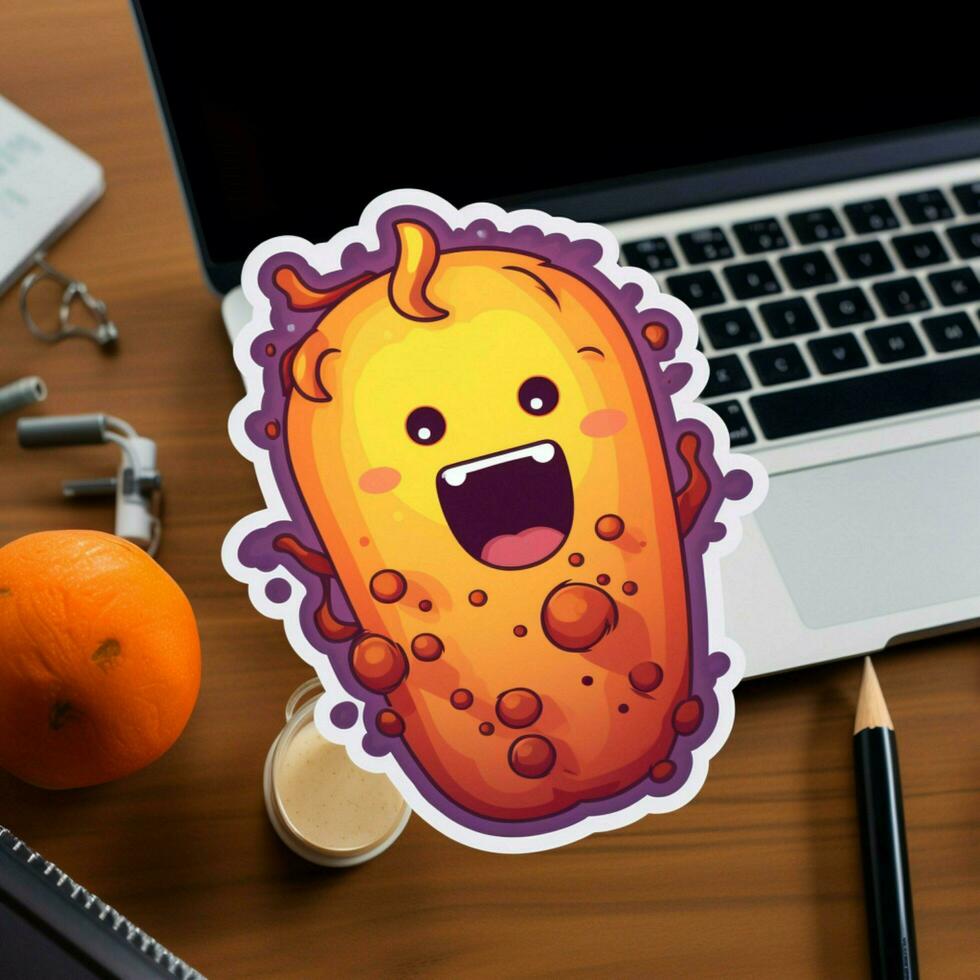 Design a sticker featuring a funny or punny illustration photo