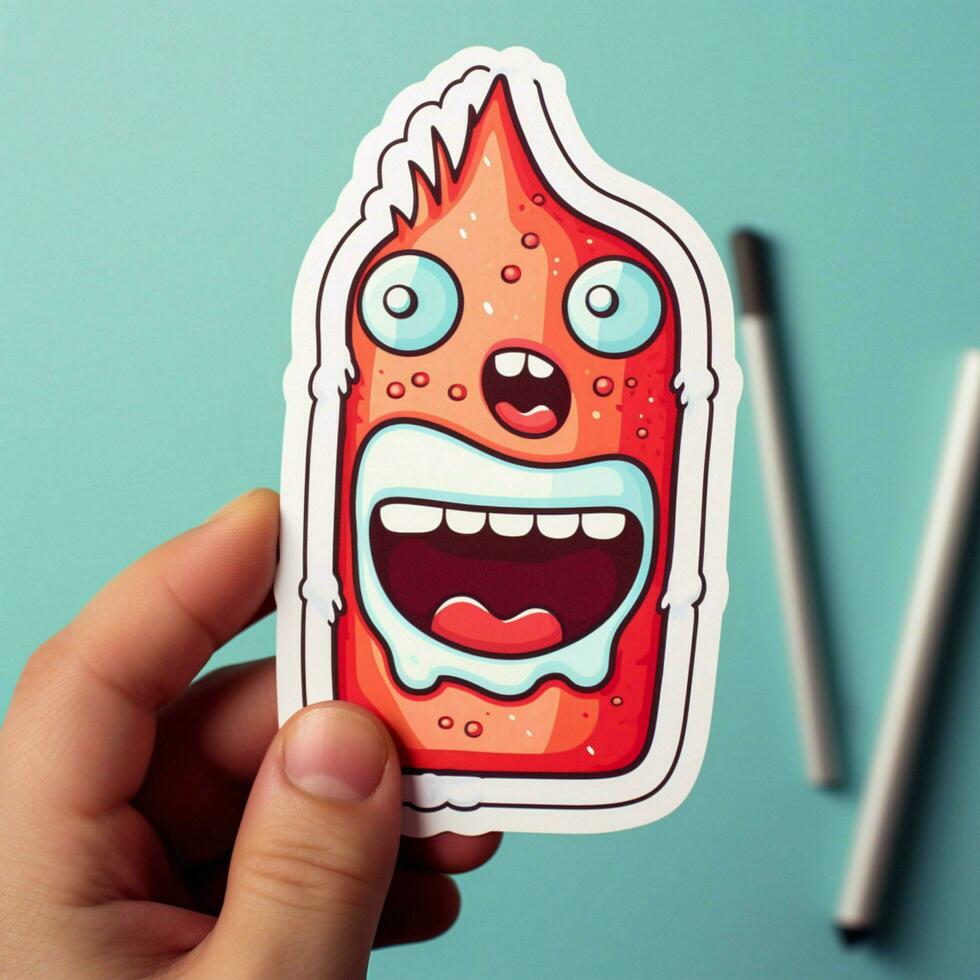 Design a sticker featuring a funny or punny illustration photo