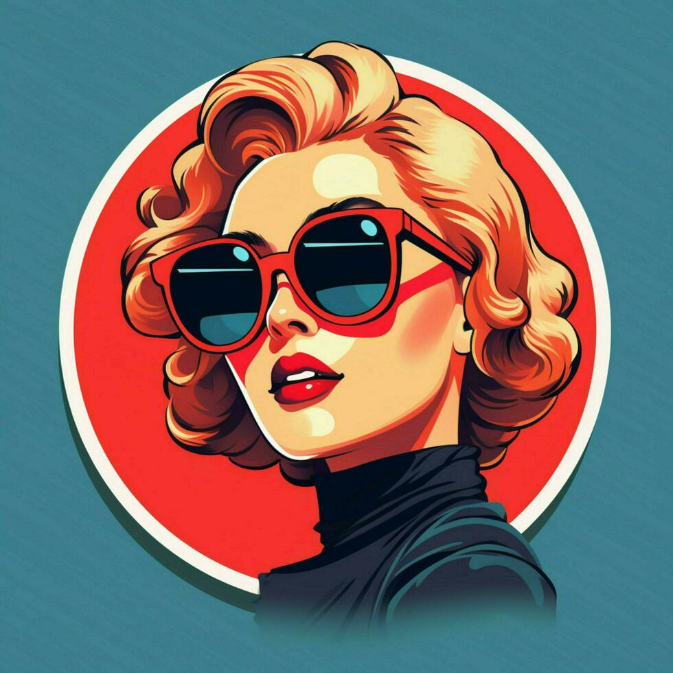 Design a sticker inspired by retro fashion and aesthetics photo