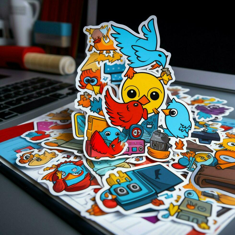 Design a sticker representing a popular hashtag or viral t photo