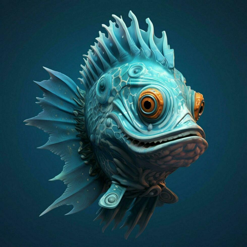 Devise a 3D avatar that resembles a mythical sea creature photo