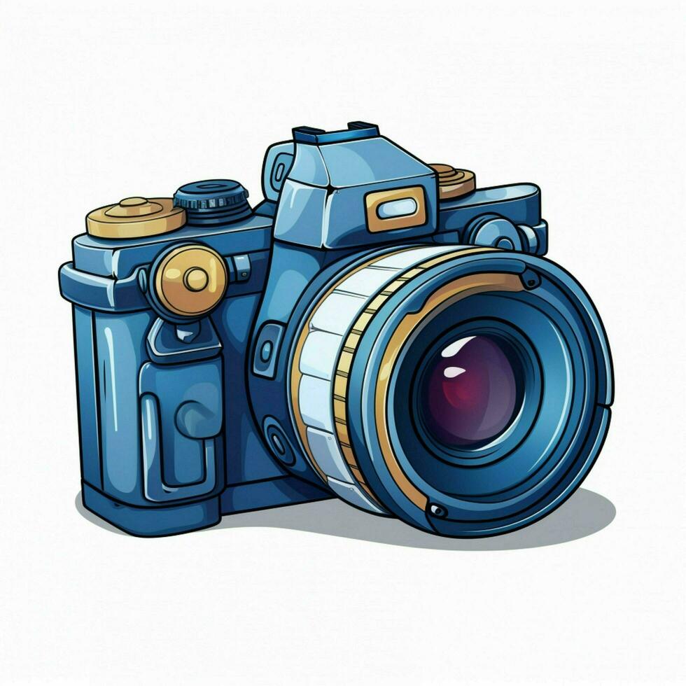 Digital Cameras 2d cartoon illustraton on white background photo