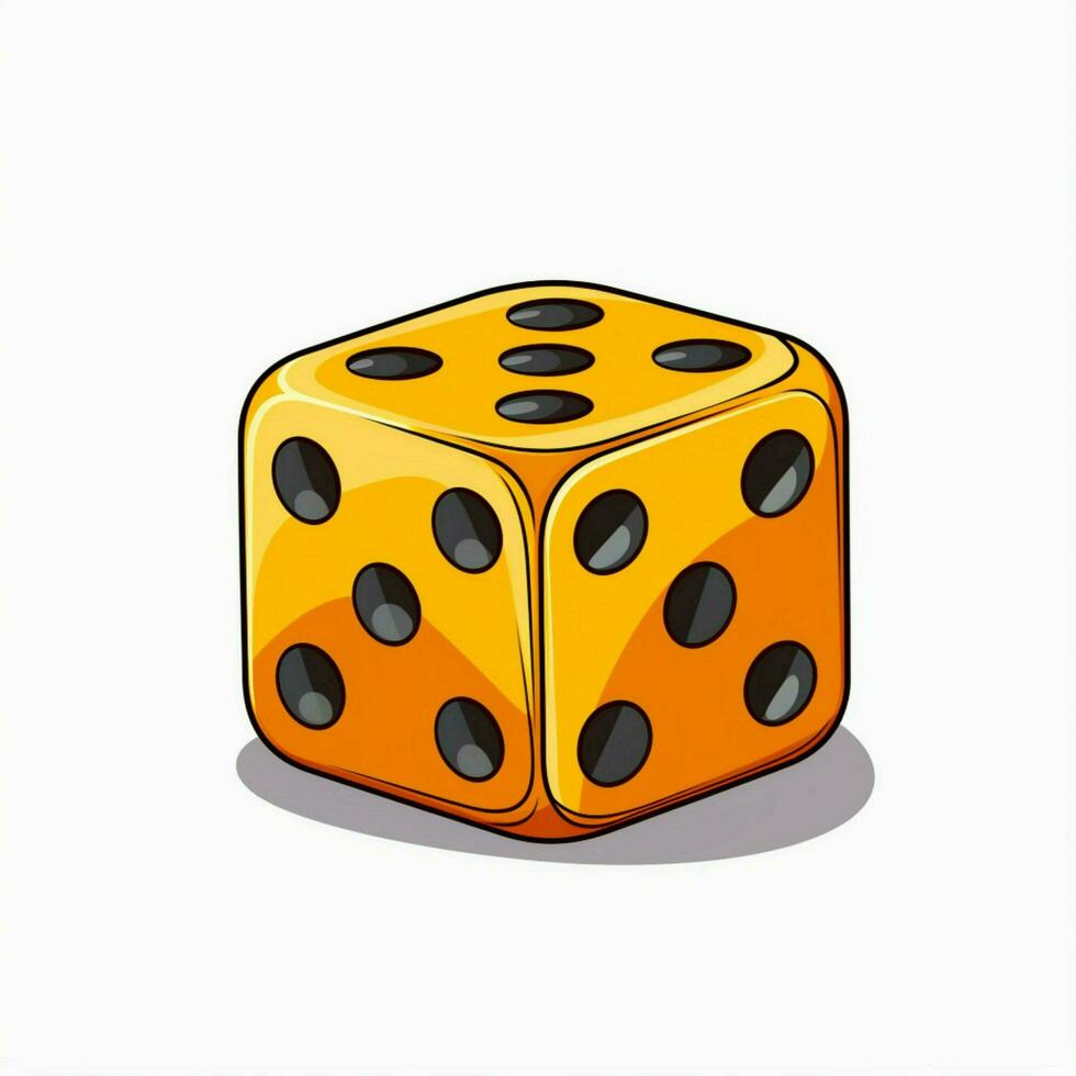 Dice 2d cartoon vector illustration on white background hi photo